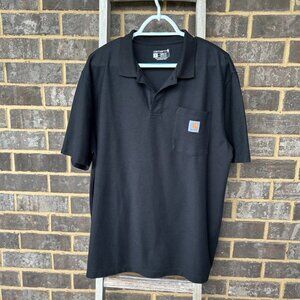 Carhartt Men's Casual Front Pocket Polo Black Size Large